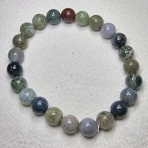 Green and Red Gemstone Bracelet with Polished Finish